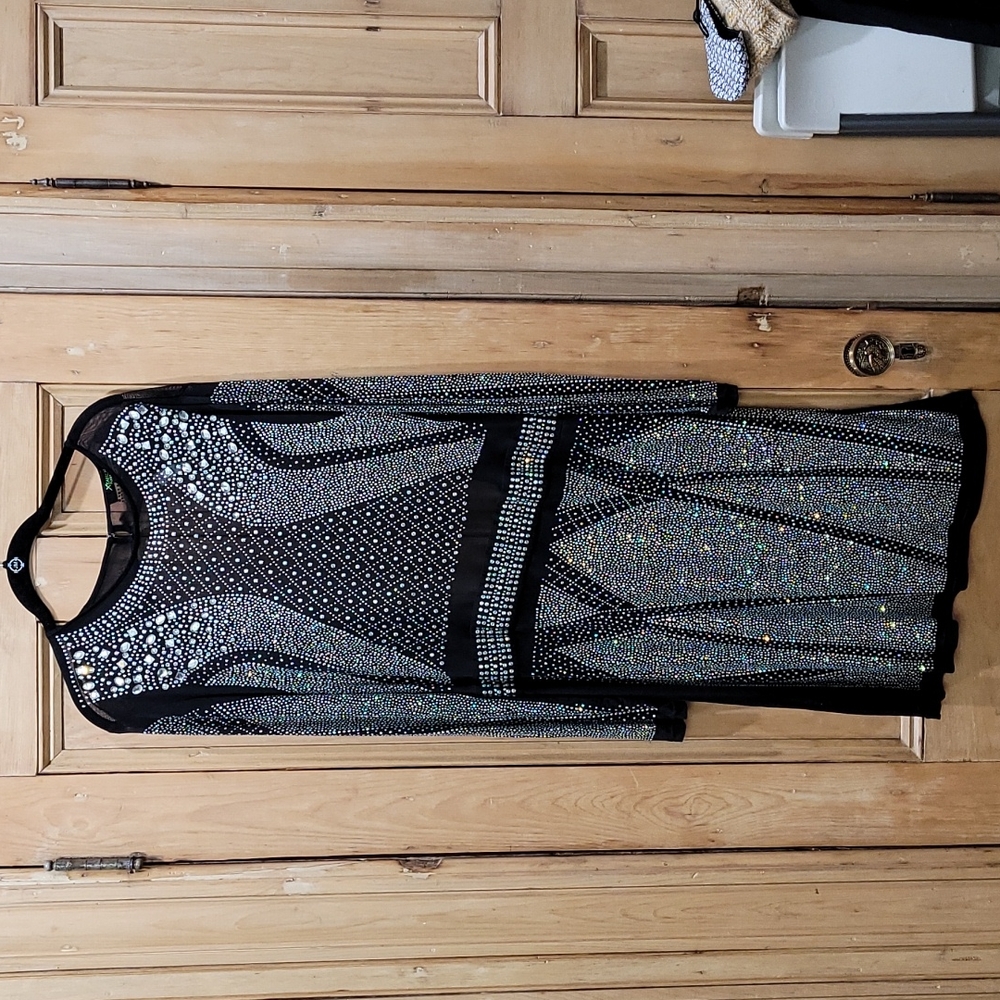 Stud Sequin  dress black  background blackout size 3x s